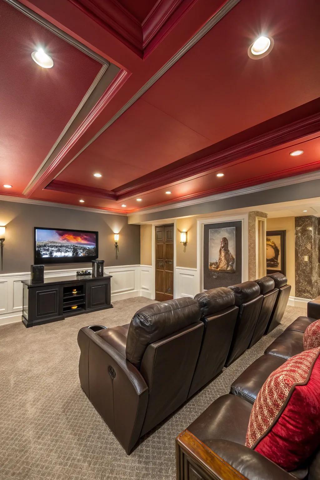 Generate a bold declaration using a colored ceiling.