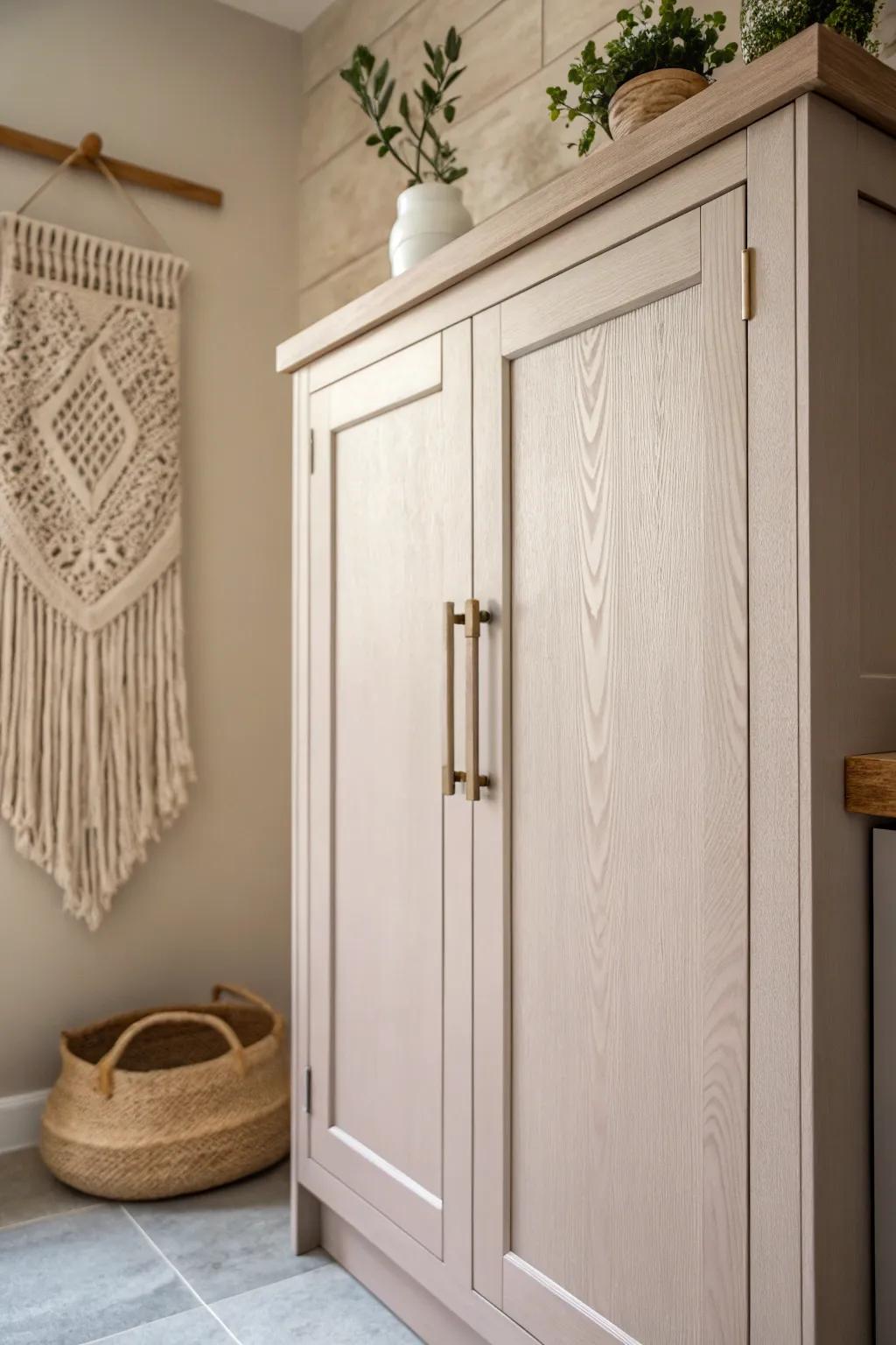 Embrace serenity with nature-inspired neutrals in your kitchen.