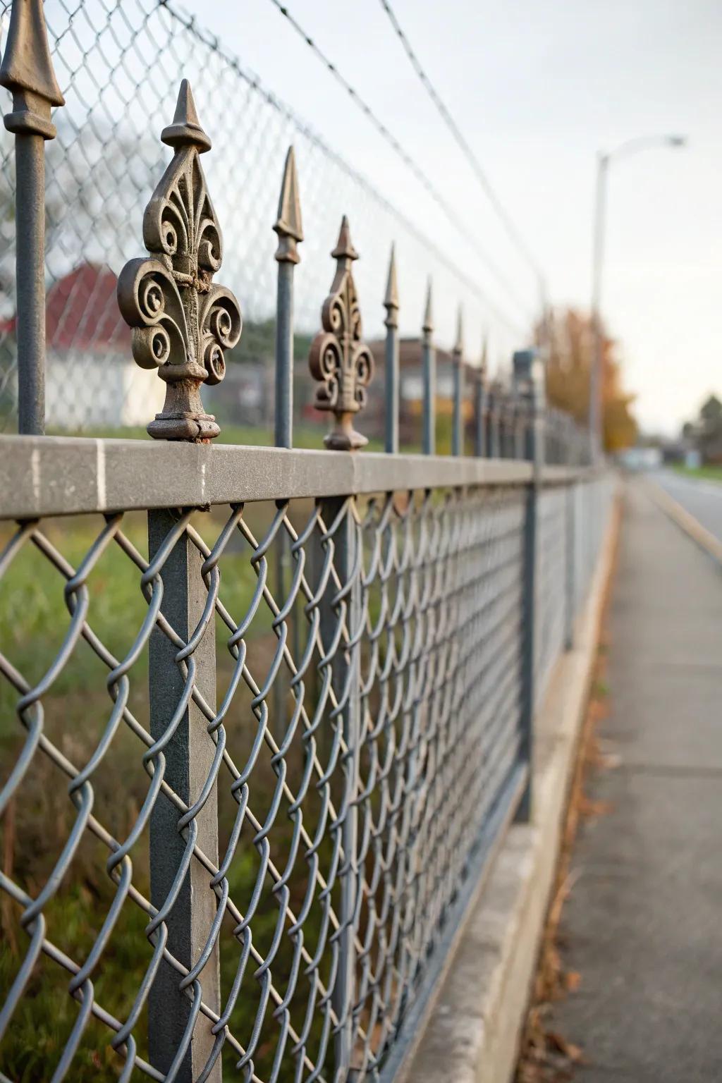 Decorative metal inserts add flair and durability.