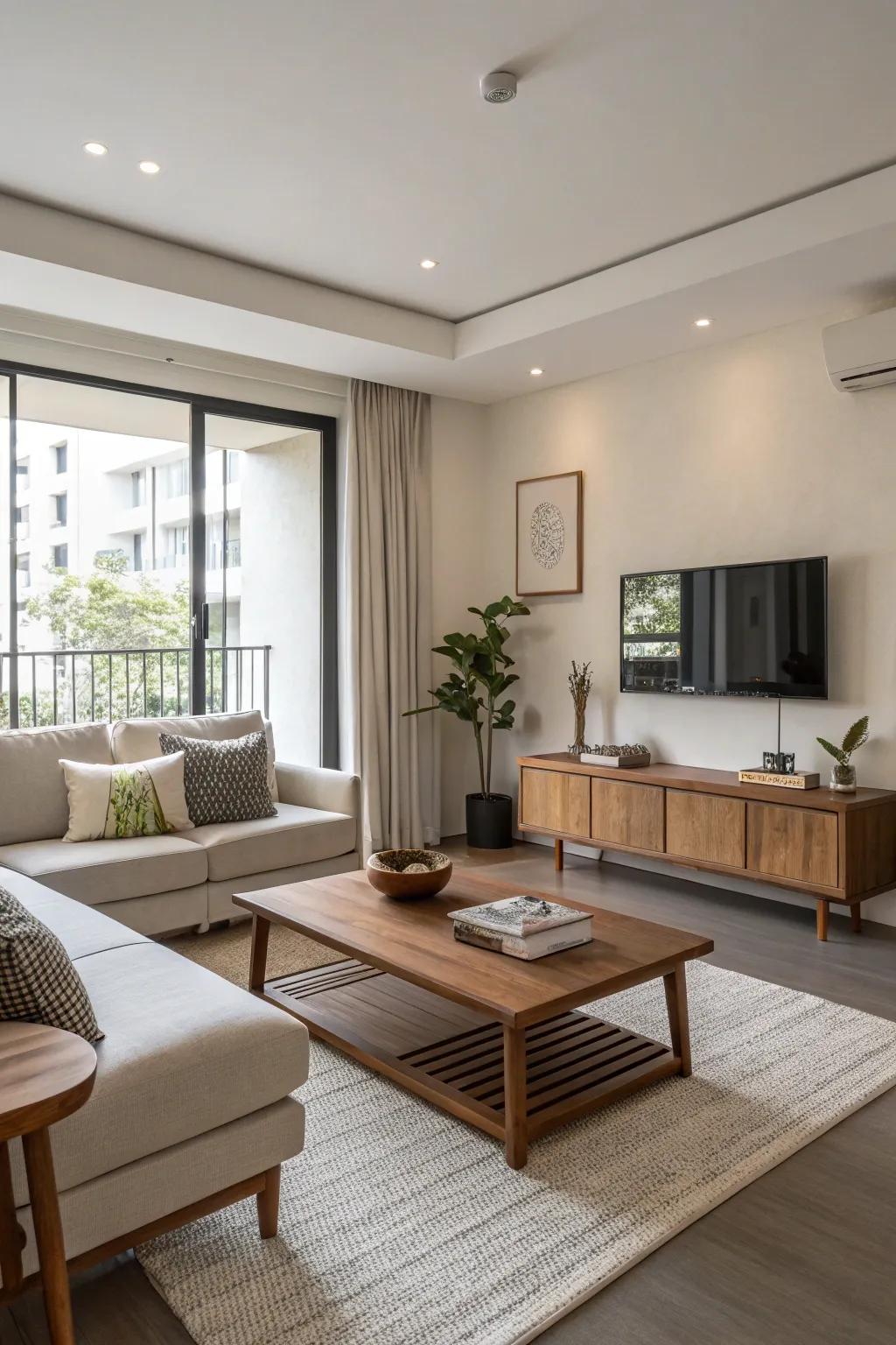 Minimalism highlights elegance and simplicity in your living room photos.