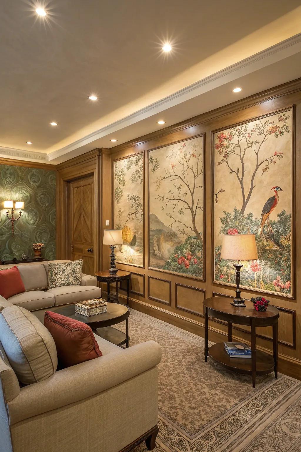 Artistic murals that personalize your living space.