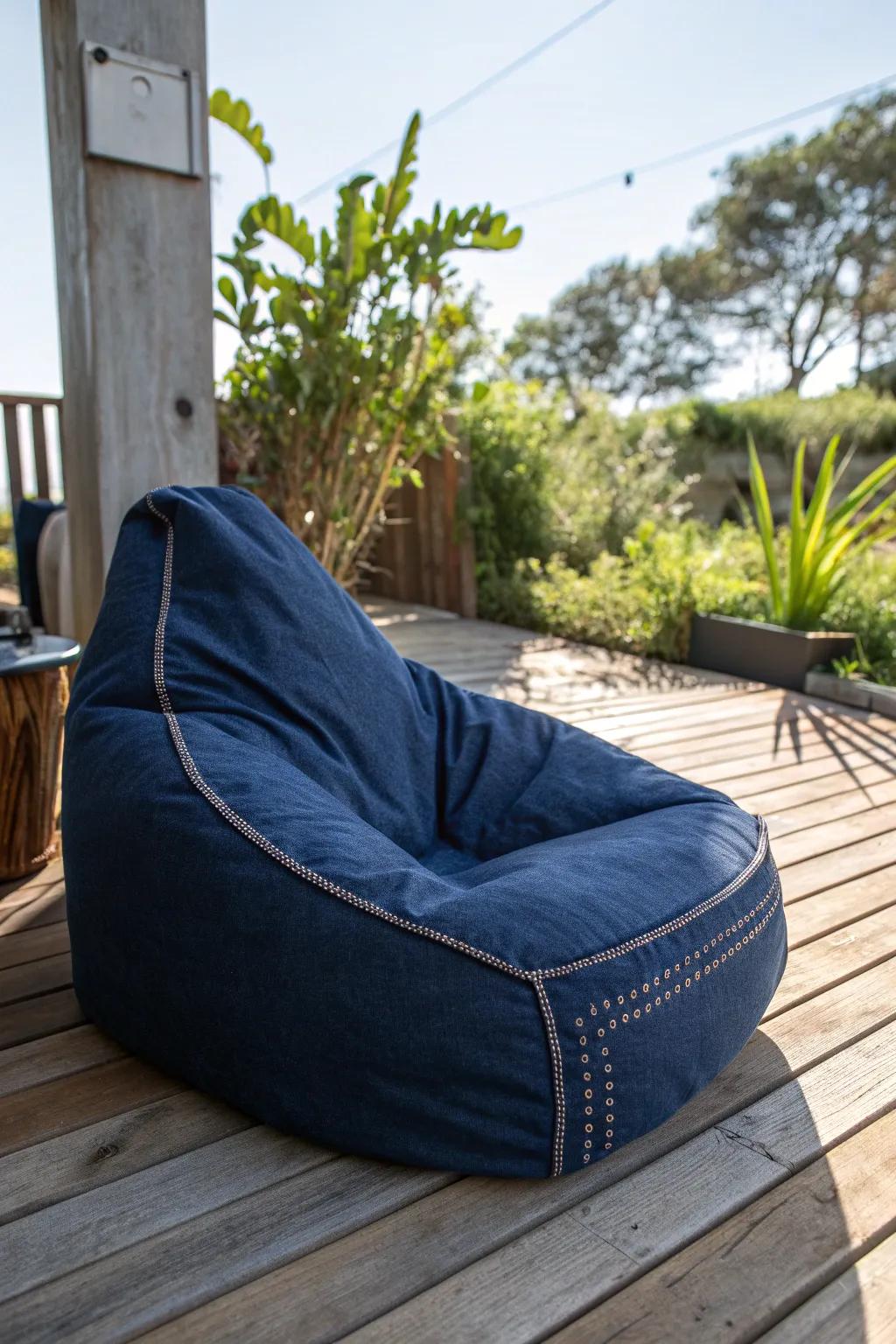 Elevate your patio vibes with this stylish and cozy bean bag seating.