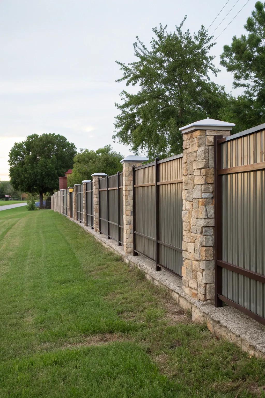 Metal and stone establish a strong, aesthetic blend