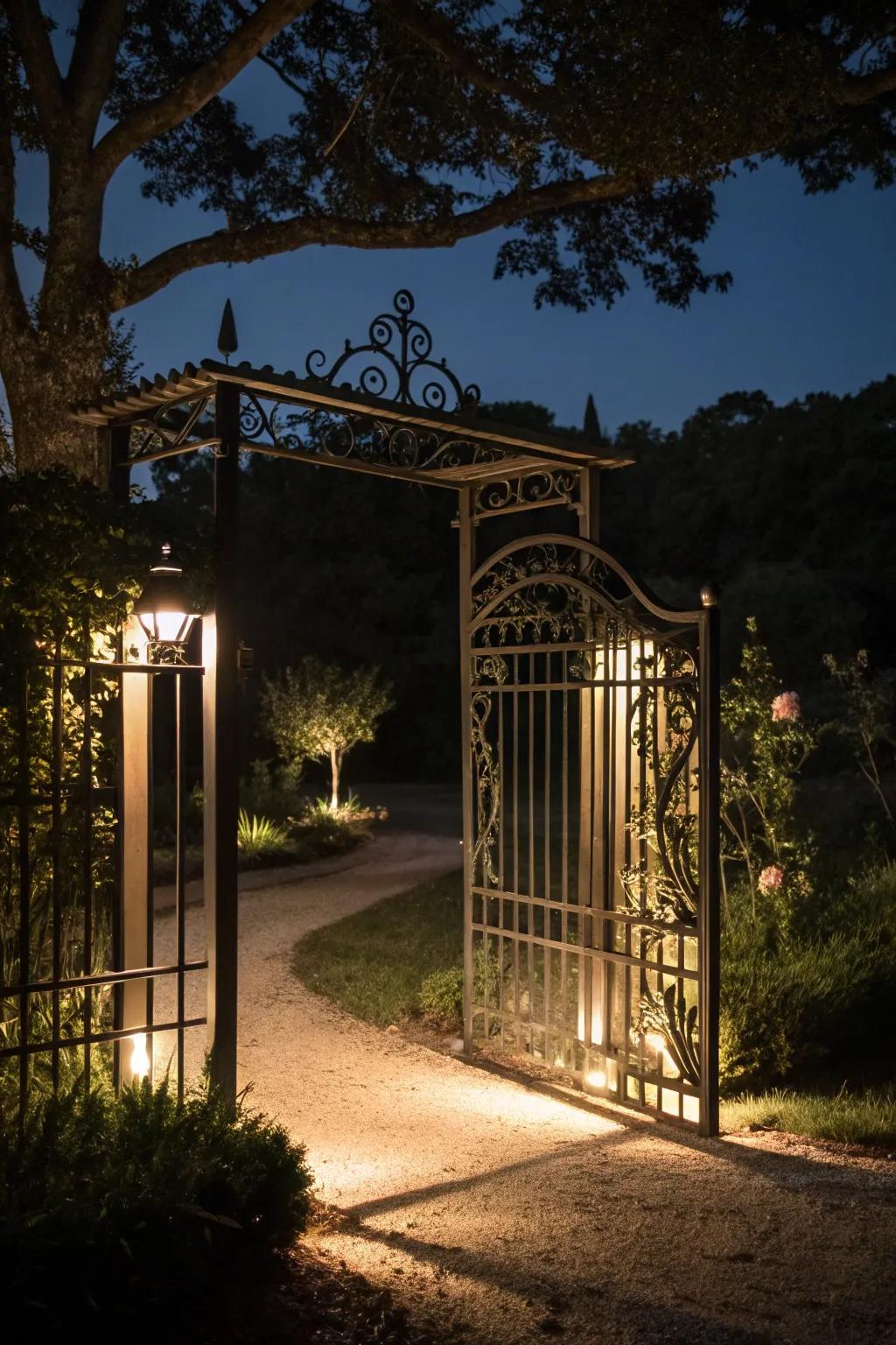 Solar-powered doors illuminate the night imbued with style.