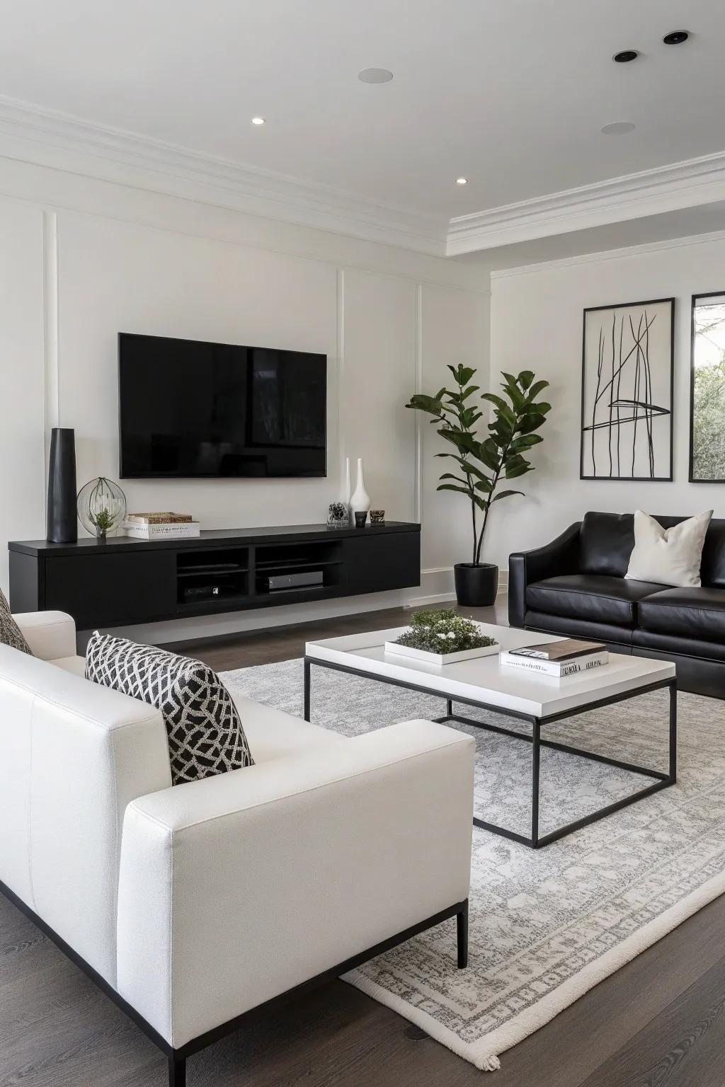 Monochrome schemes encourage a cohesive and calming minimalist ambiance.