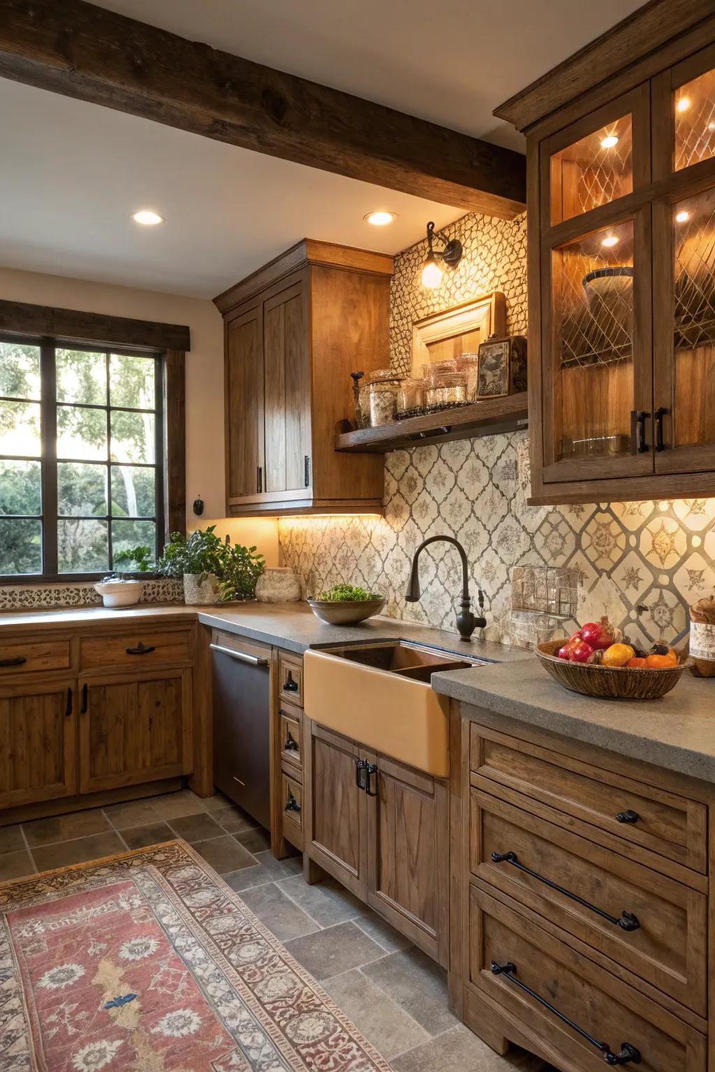 Charming built-ins elevate the kitchen's unique appeal.