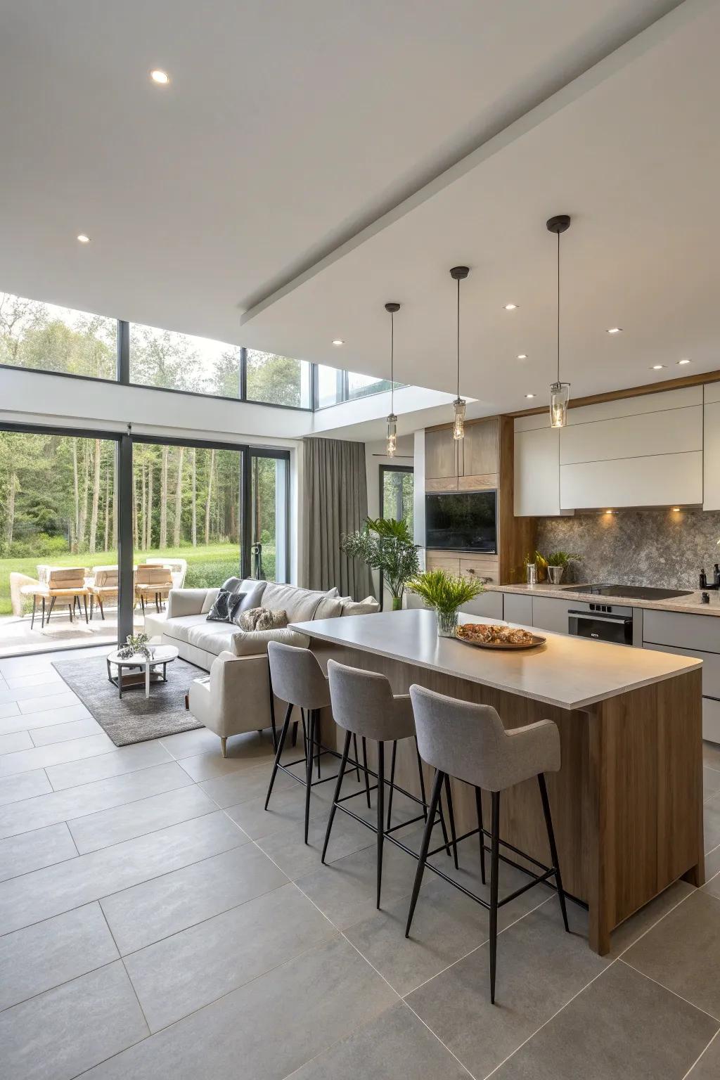 A smooth layout enhances the usefulness and feel of the space.