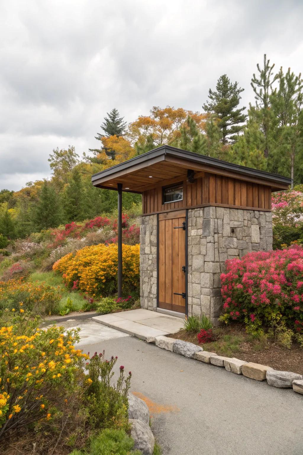 Seasonal plants keep the space ever-changing.