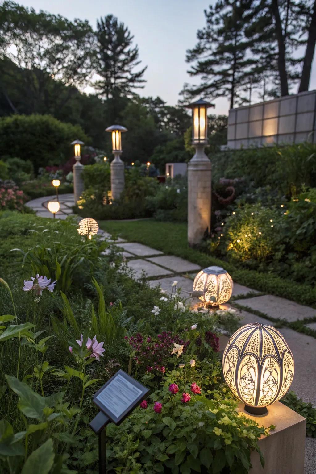 Artistic sculptures that light up the night.