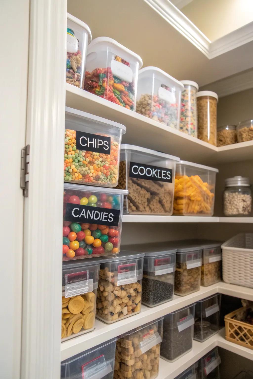 Bins are ideal for organizing snacks and small items, making them perfect for families.