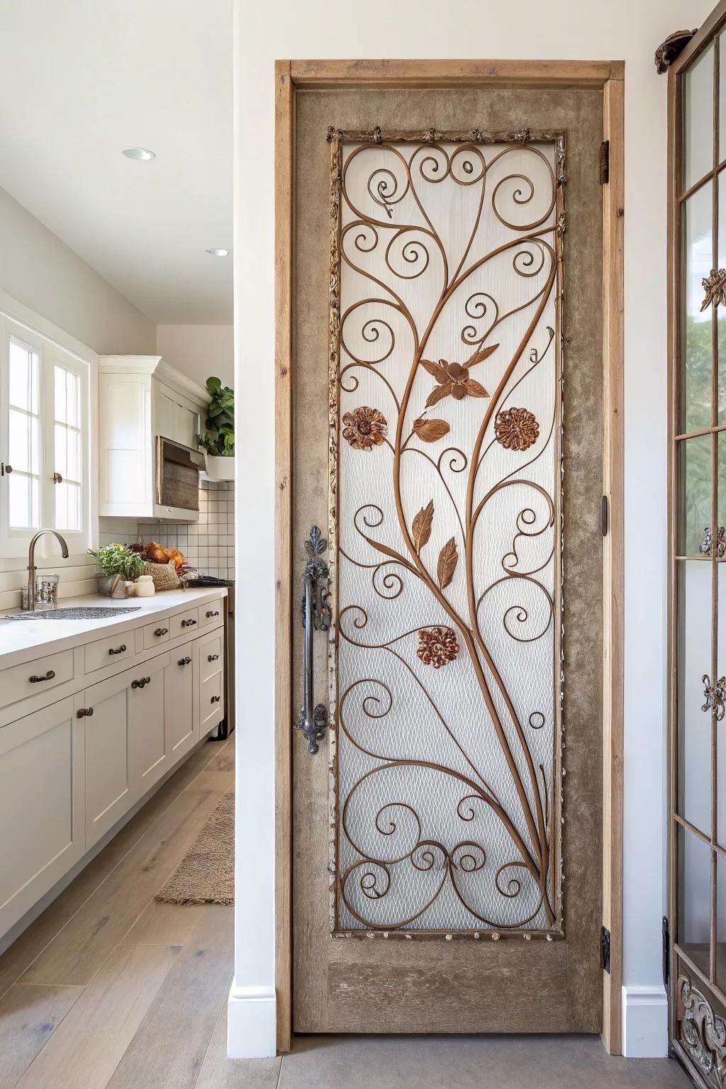 Transform your pantry with the elegance of artistic metalwork—where craftsmanship meets minimalist beauty.