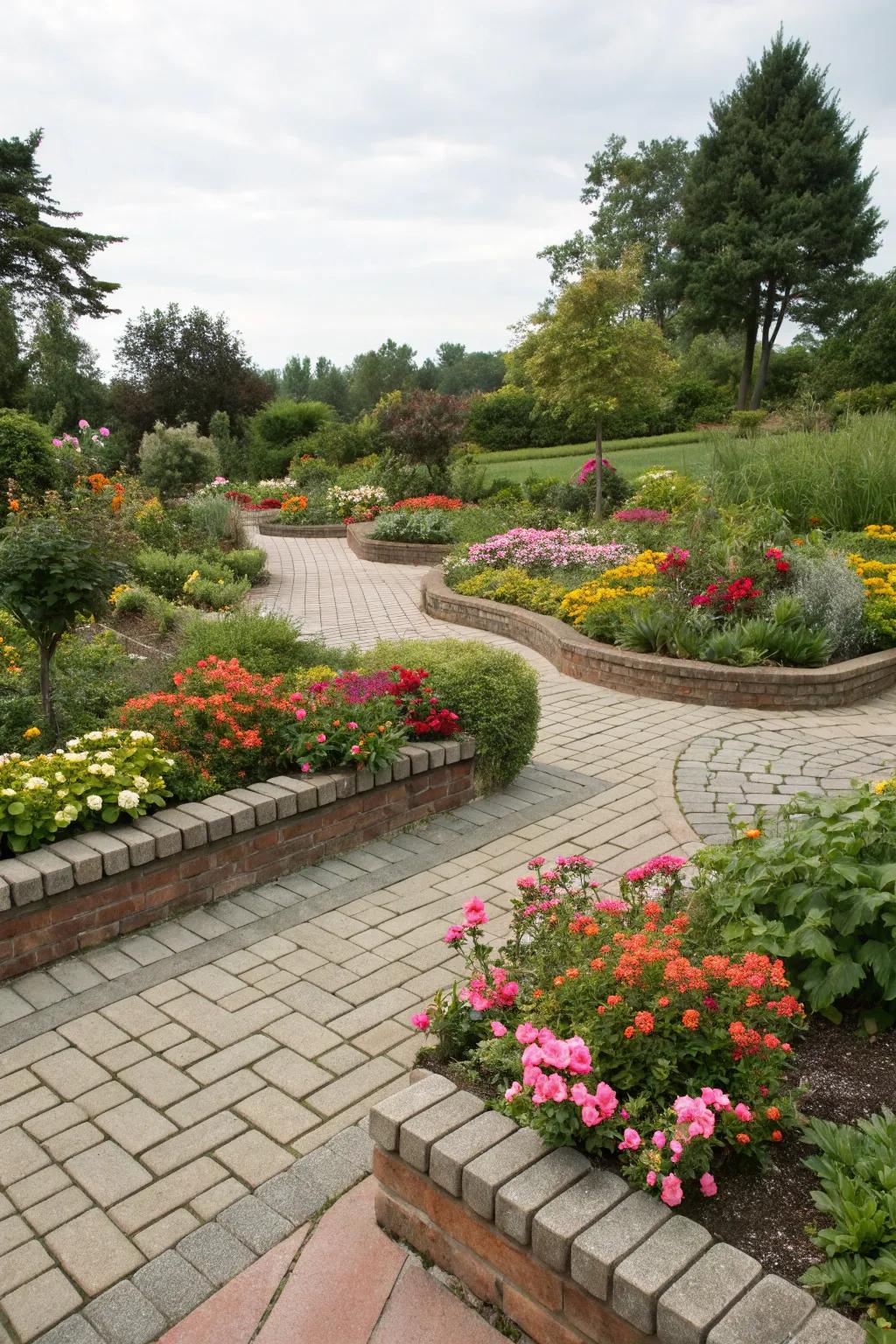 Mixing finishes creates a unique tactile garden experience.