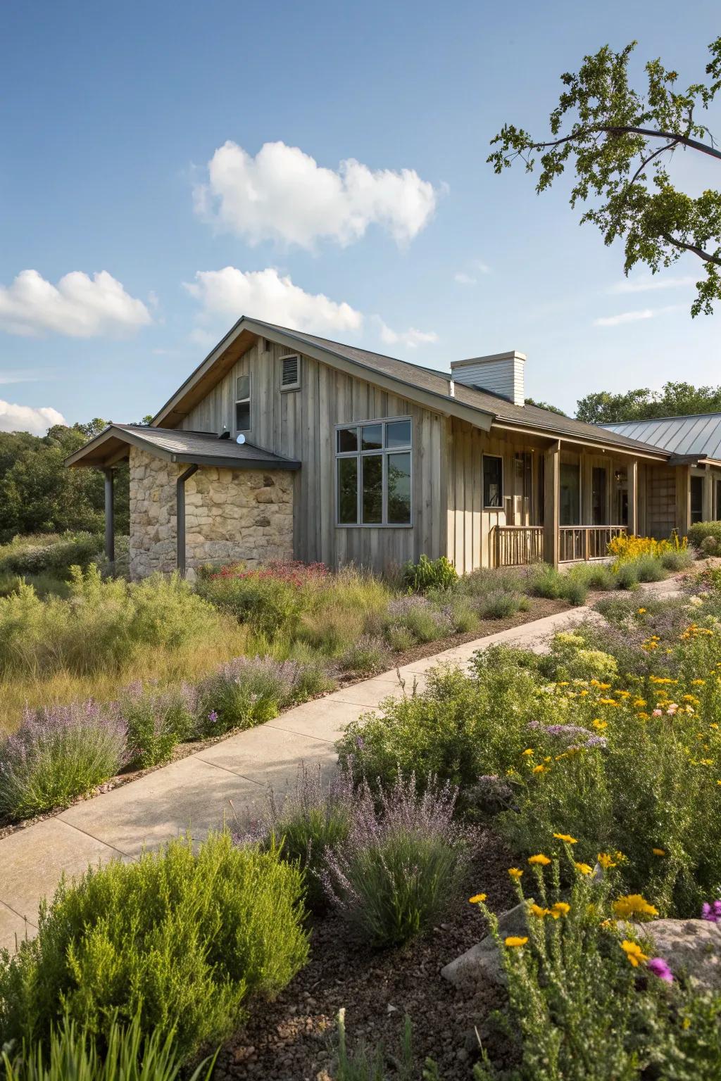 Eco-conscious materials inject a contemporary, sustainable touch.