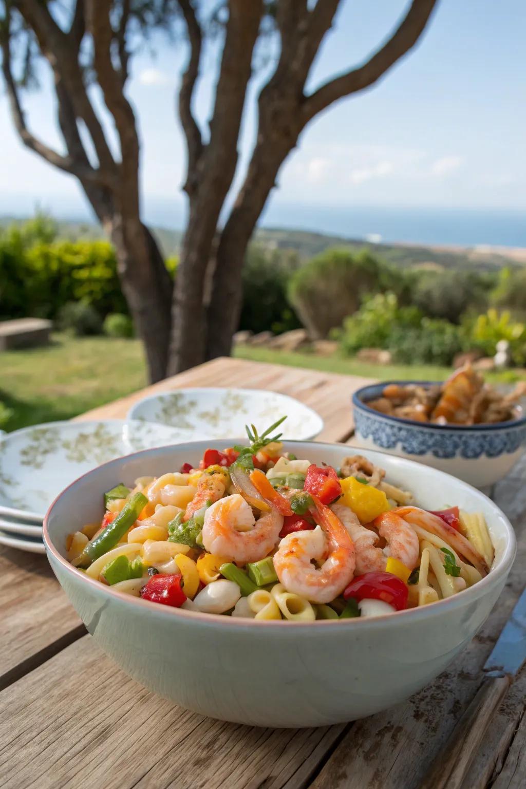 Sea grain harmony, a substantial and shareable picnic dish.