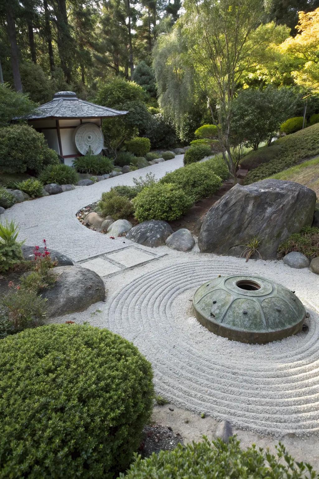 Zen gardens deliver a serene and artistic covering.