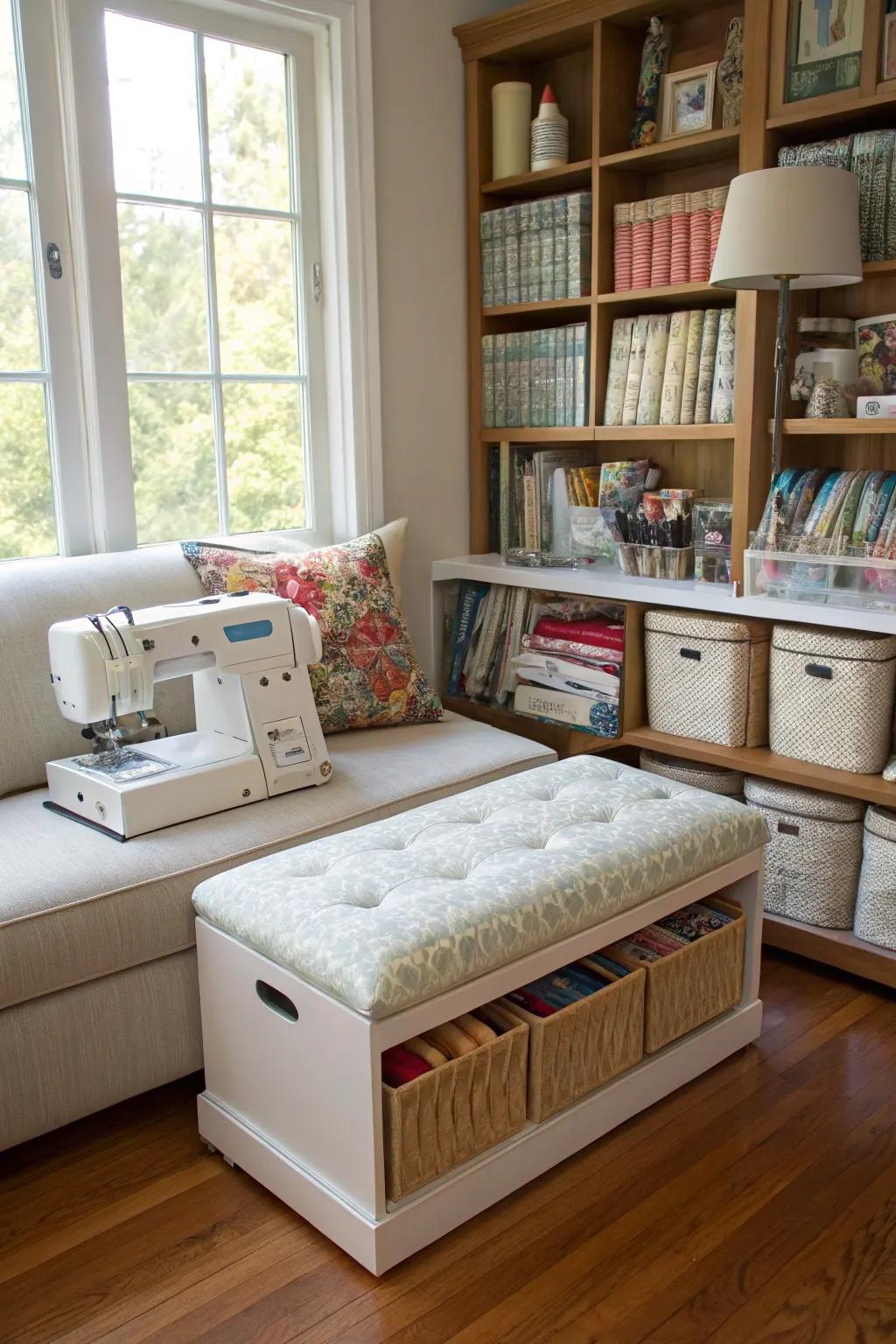 Multi-functional furniture maximizes space efficiency.