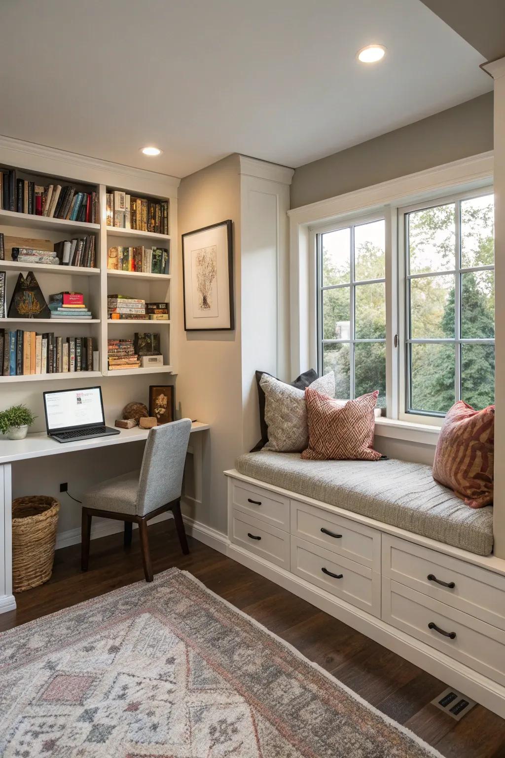 A tech-free zone provides a peaceful retreat in your office.