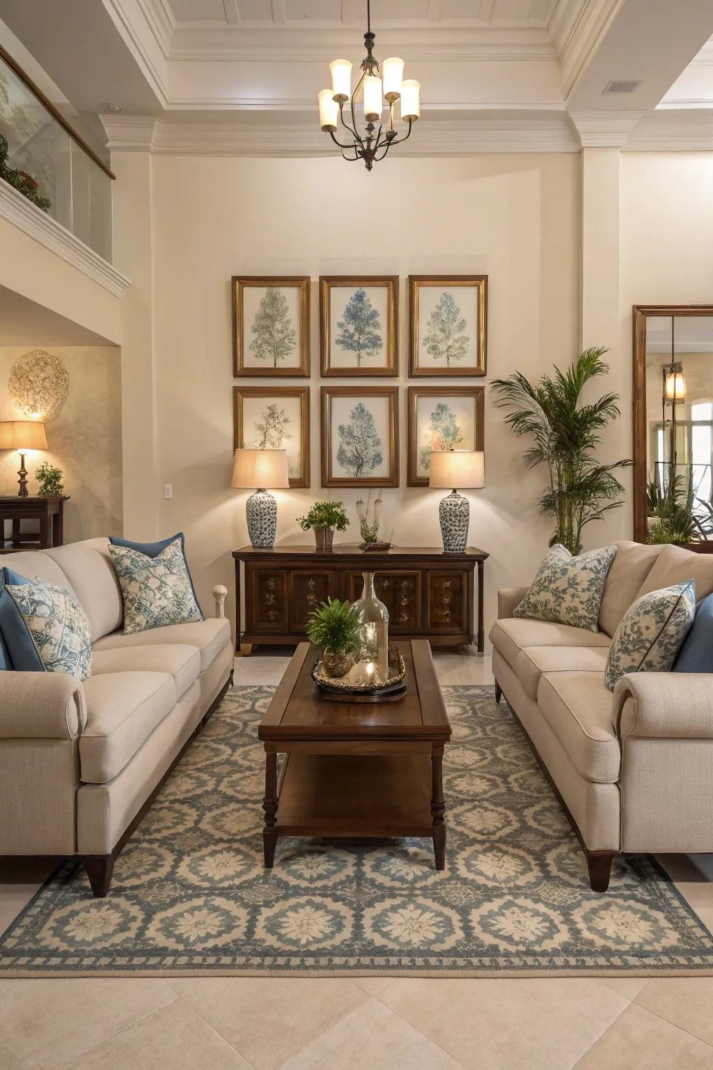 Achieve balance with symmetry in your Sims 4 living room.