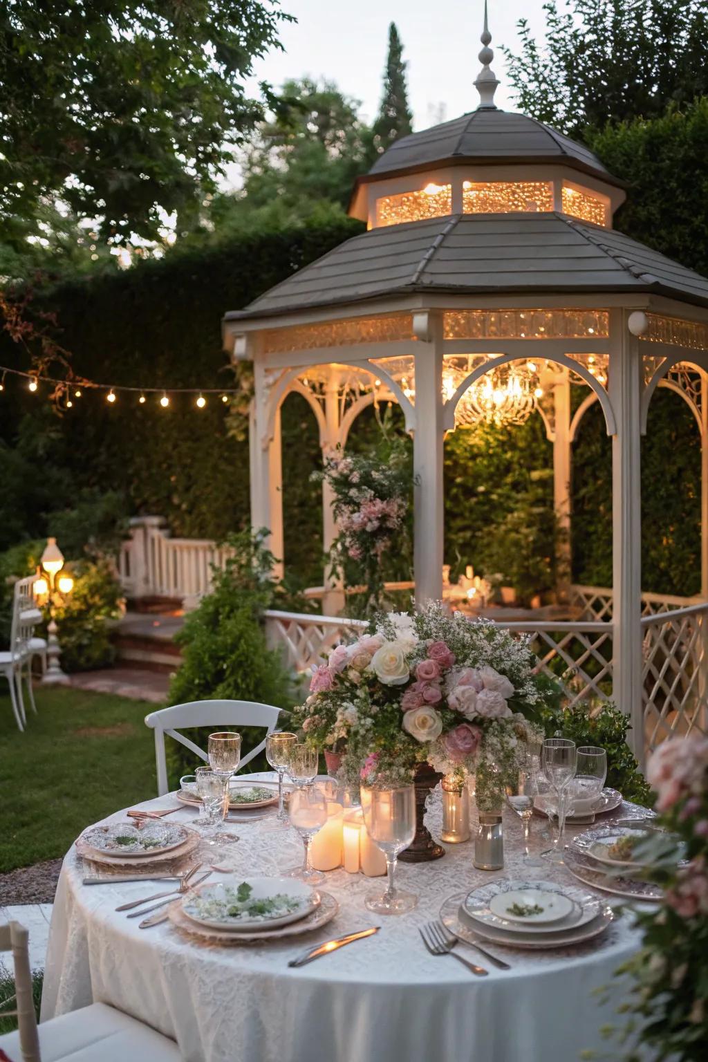 Host delightful gatherings in an alfresco festivity space.