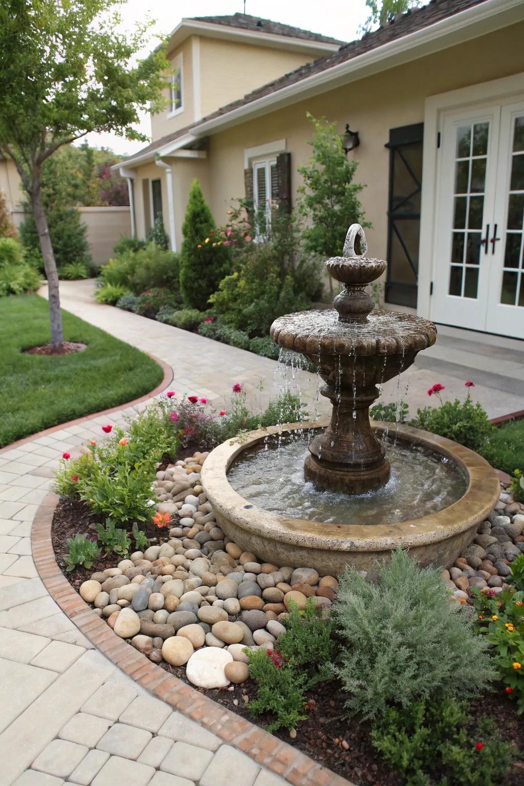 Disappearing fountains are sleek and sophisticated.