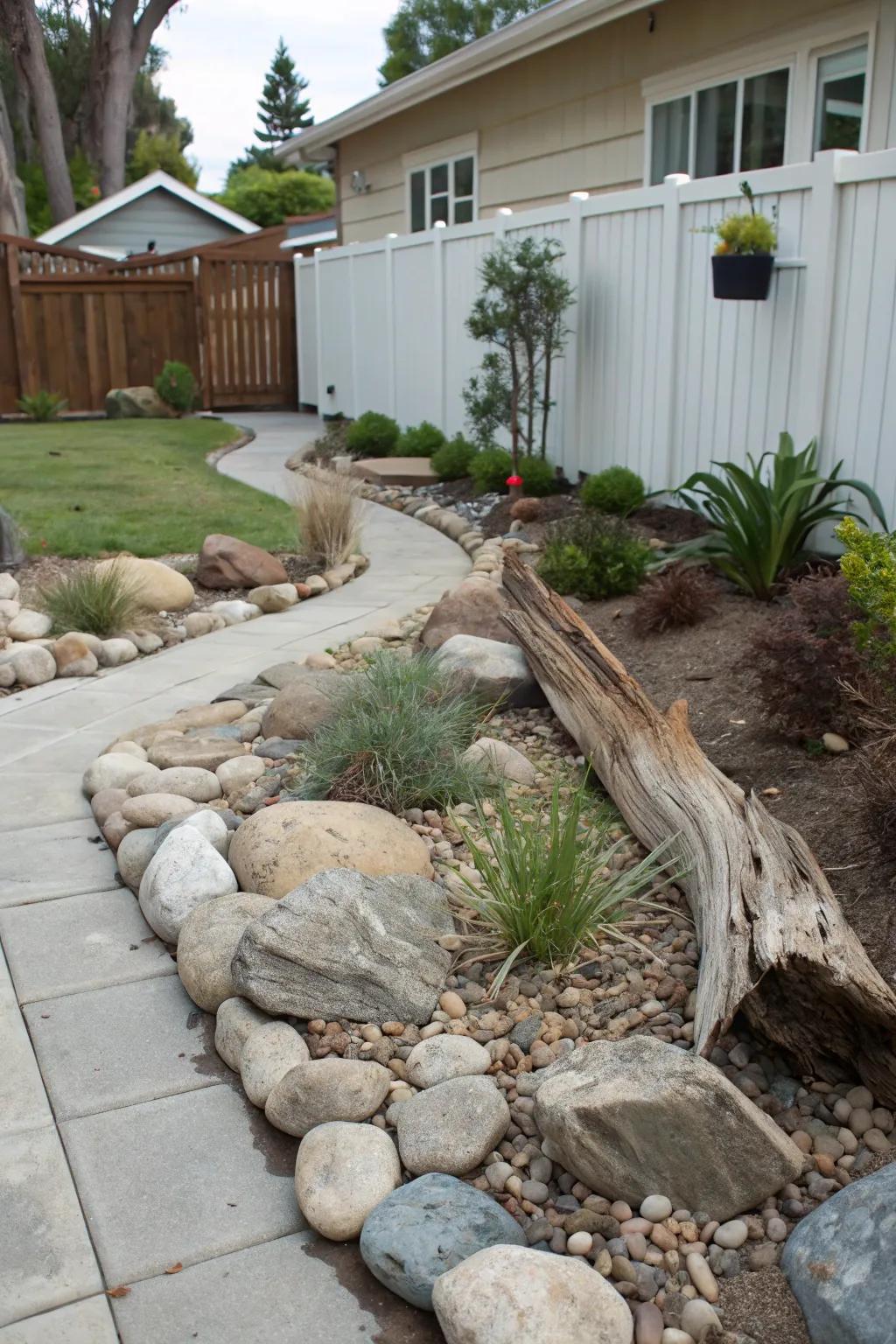 Natural elements add texture and depth.