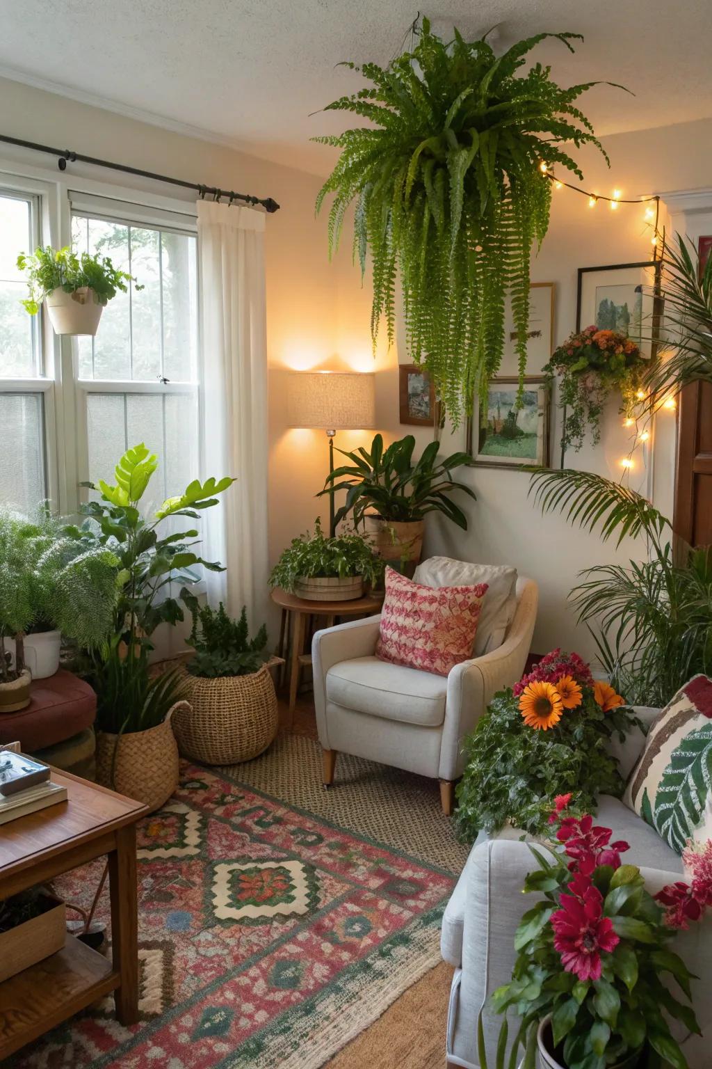 Plants bring life and vibrancy to small spaces.