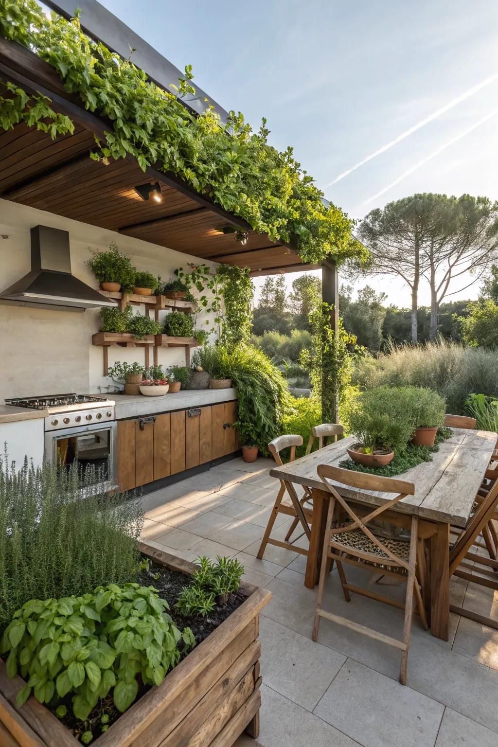An herb garden adds freshness and flavor to your kitchen.