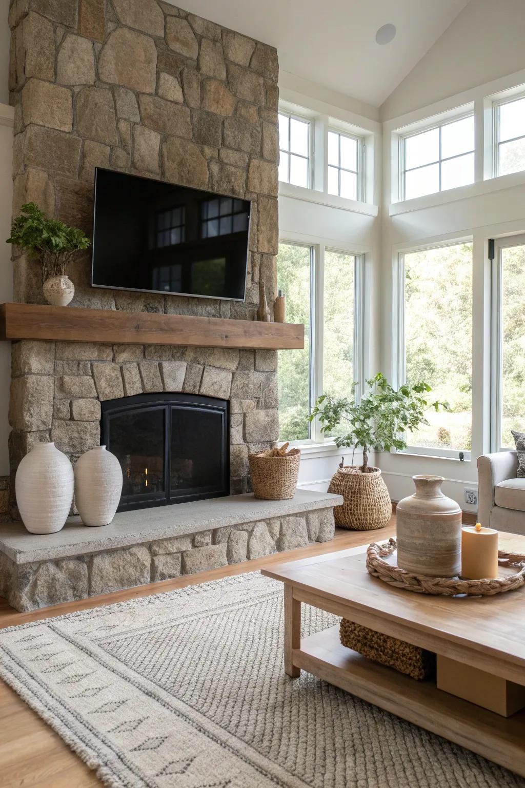 Infuse your expanse via persona through blending décor vogues encircling your stone hearth.
