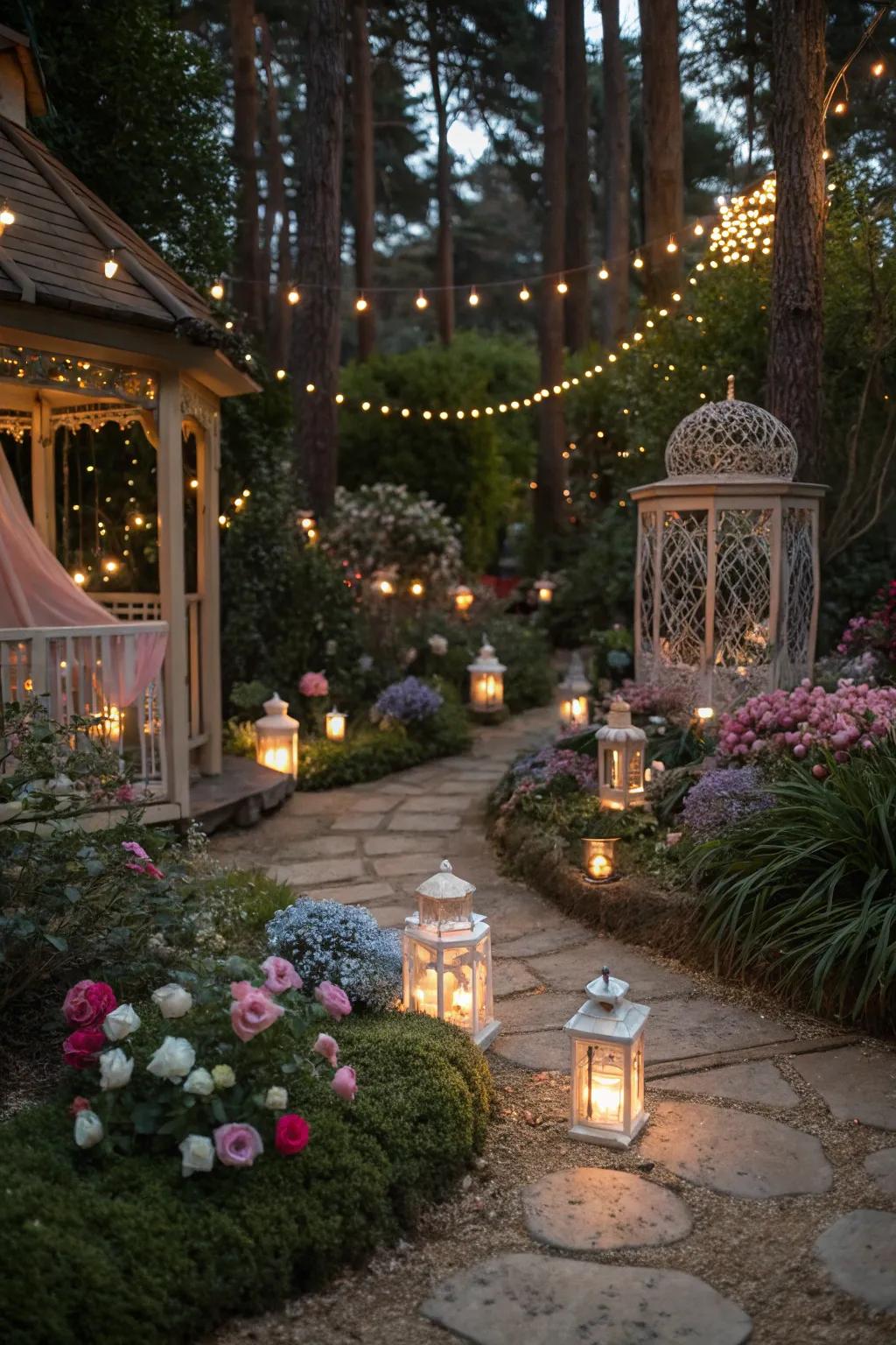 Step into a whimsical world with an imaginary garden affair.
