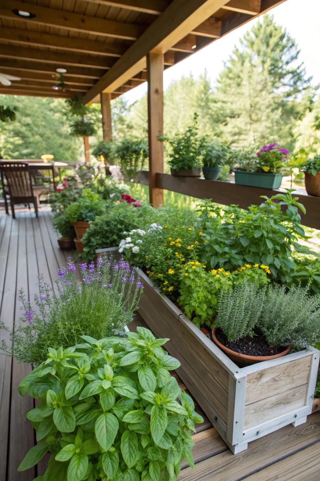 Grow your own herbs in a convenient garden space.