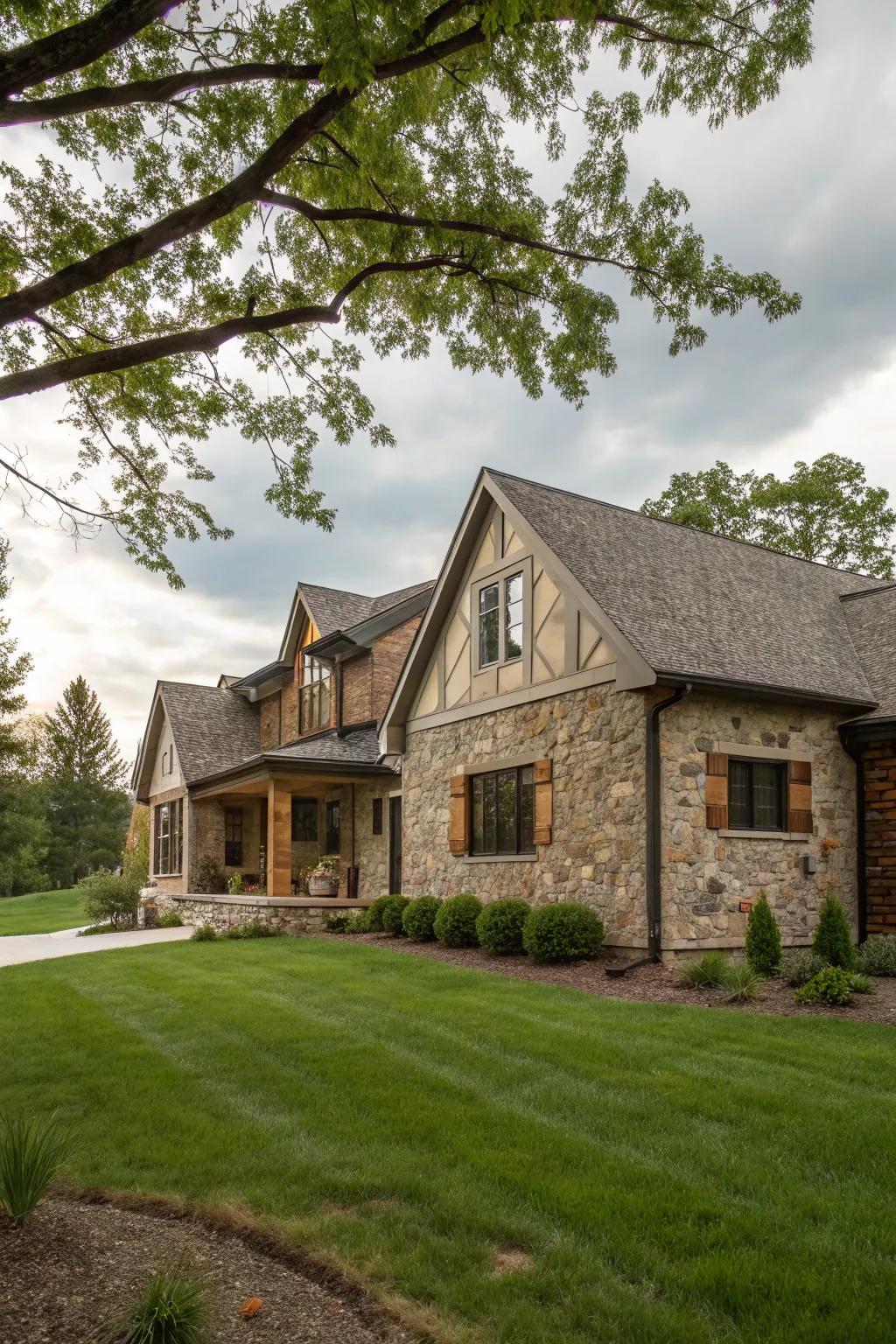 A home with stone accents adding timeless charm.