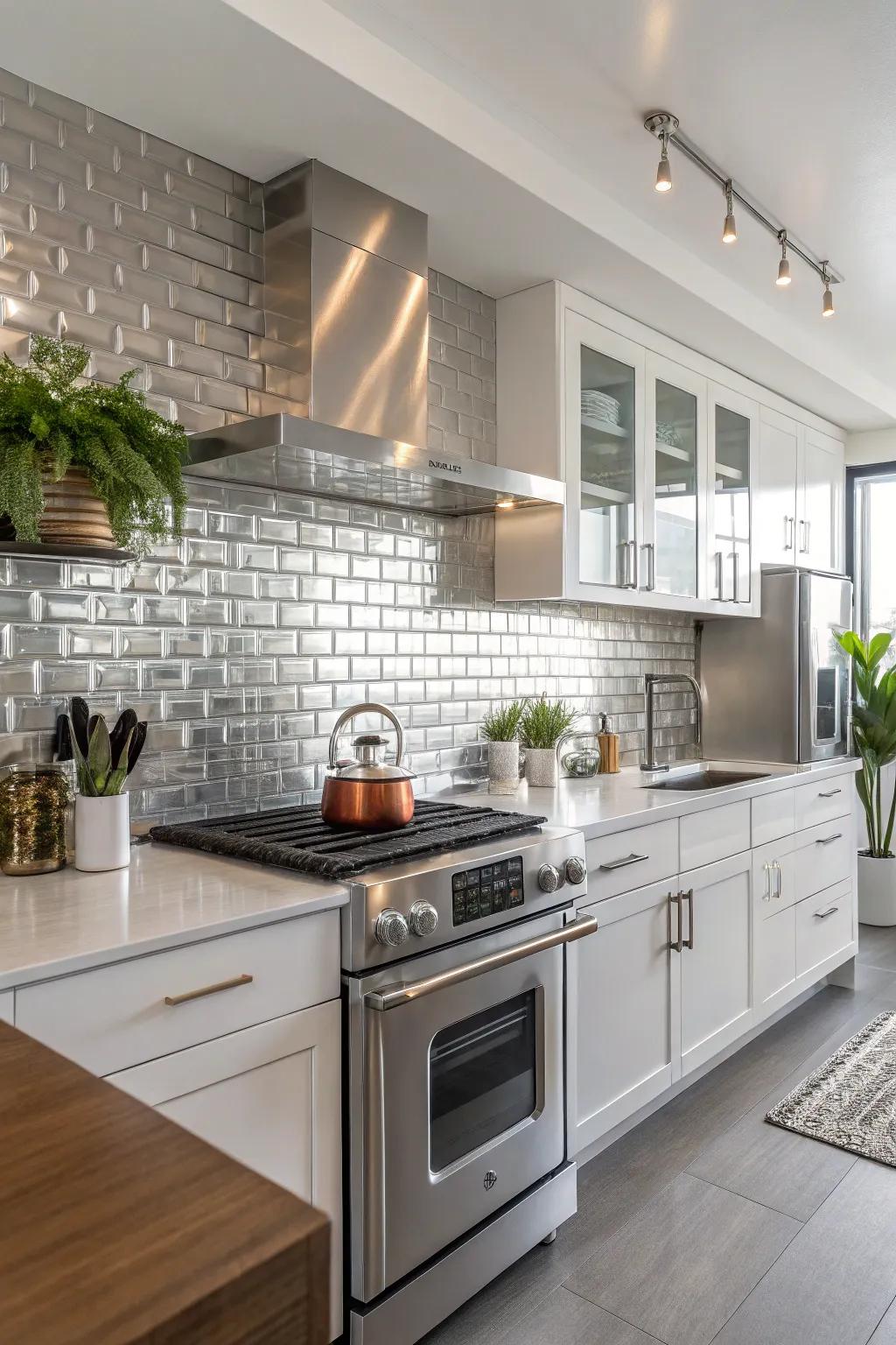 Sparkling pieces add a polished and glamorous twist to your cooking space.