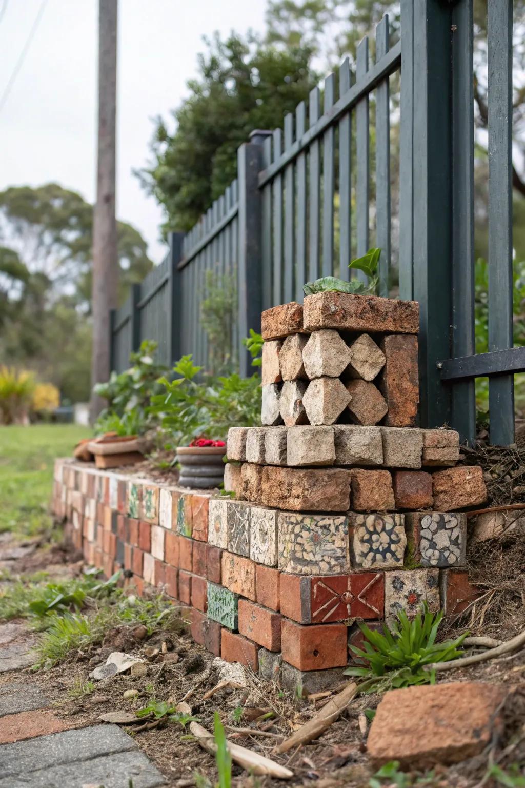 Recycled materials add unique character.