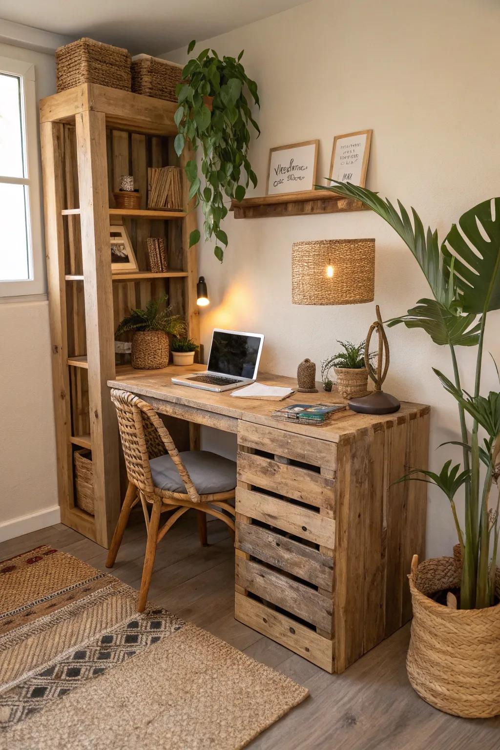 An eco-conscious desk made with sustainable materials.