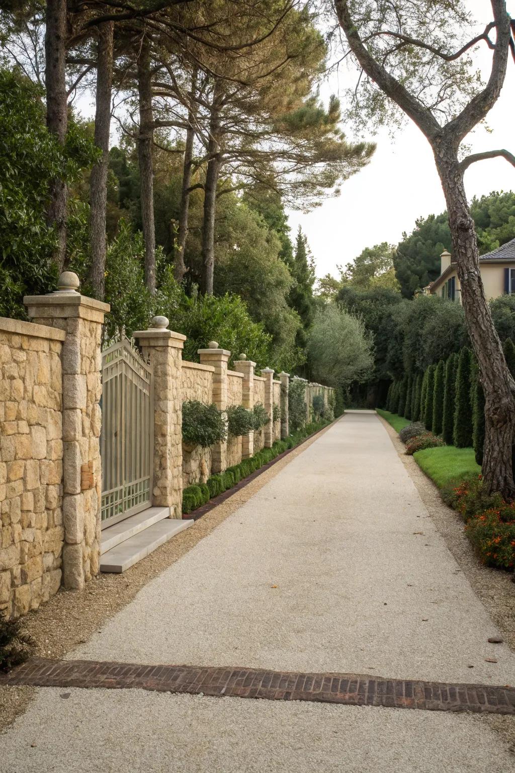 Genuine stone boundaries provide sturdiness and elegance.