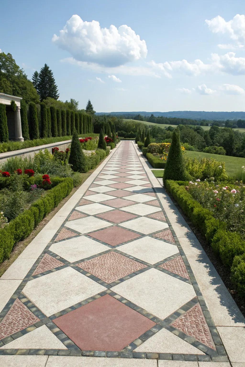 Bold geometric patterns making a standout path.