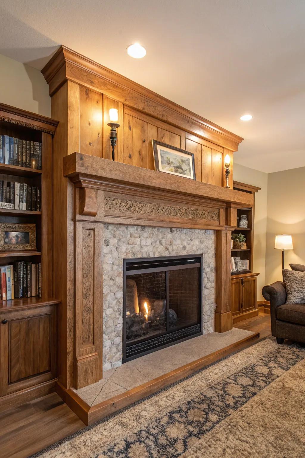 Textured mantels add warmth and interest to your fireplace.