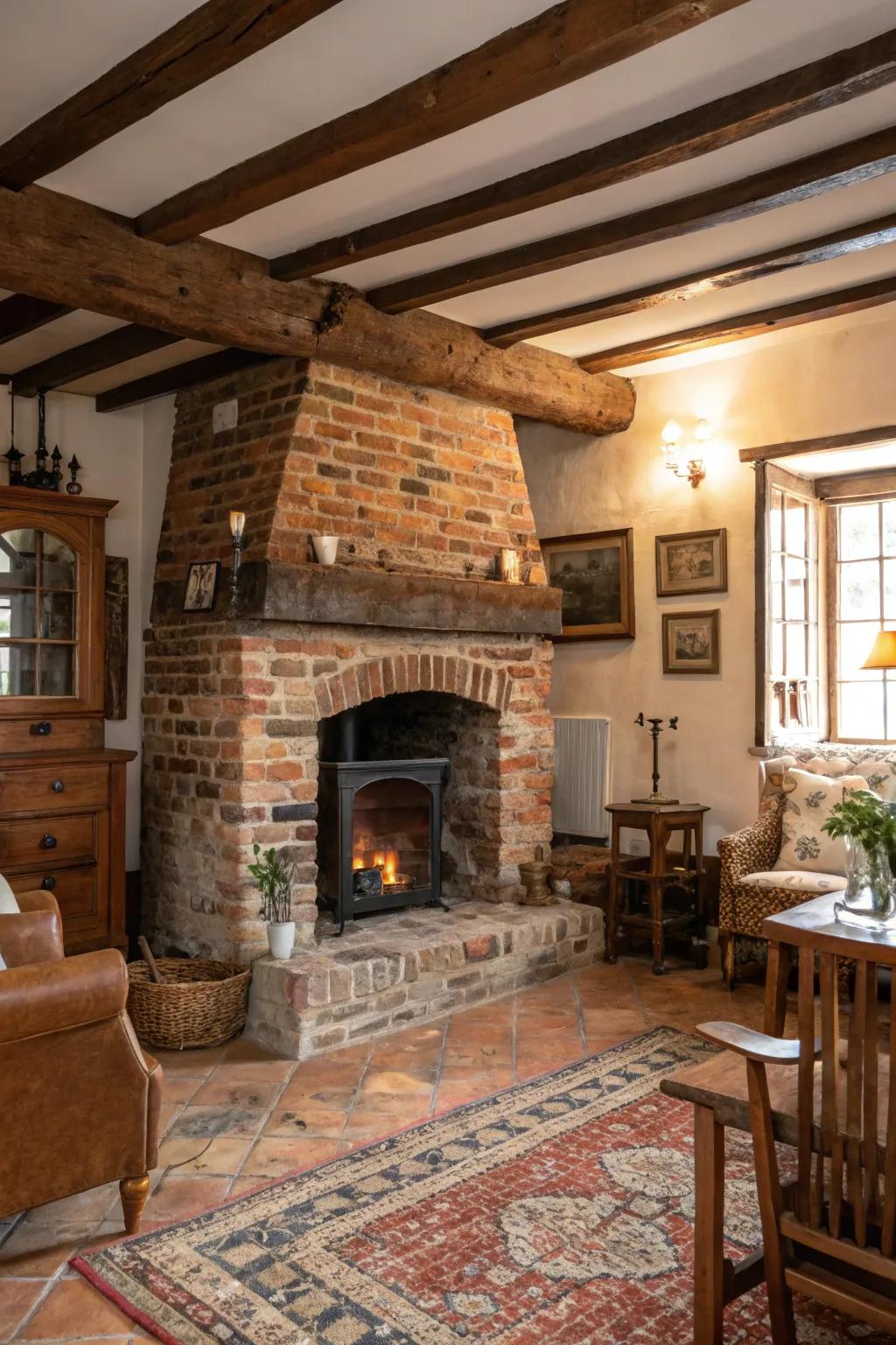 Saved brick brings history and character to your fireplace.
