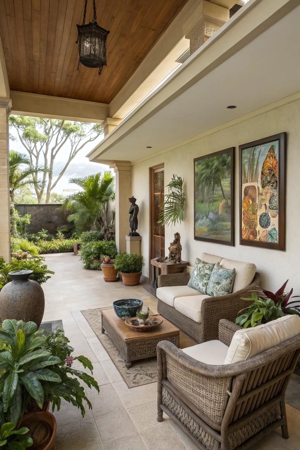 Express yourself with art pieces in your lanai.
