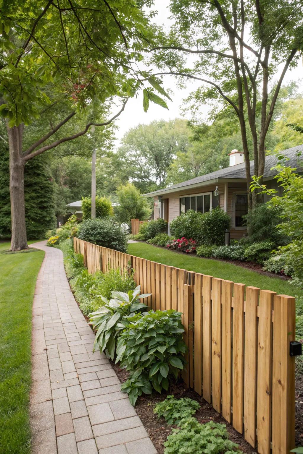 Wooden slats tender a balmy and spontaneous means to characterize your property perimeters.