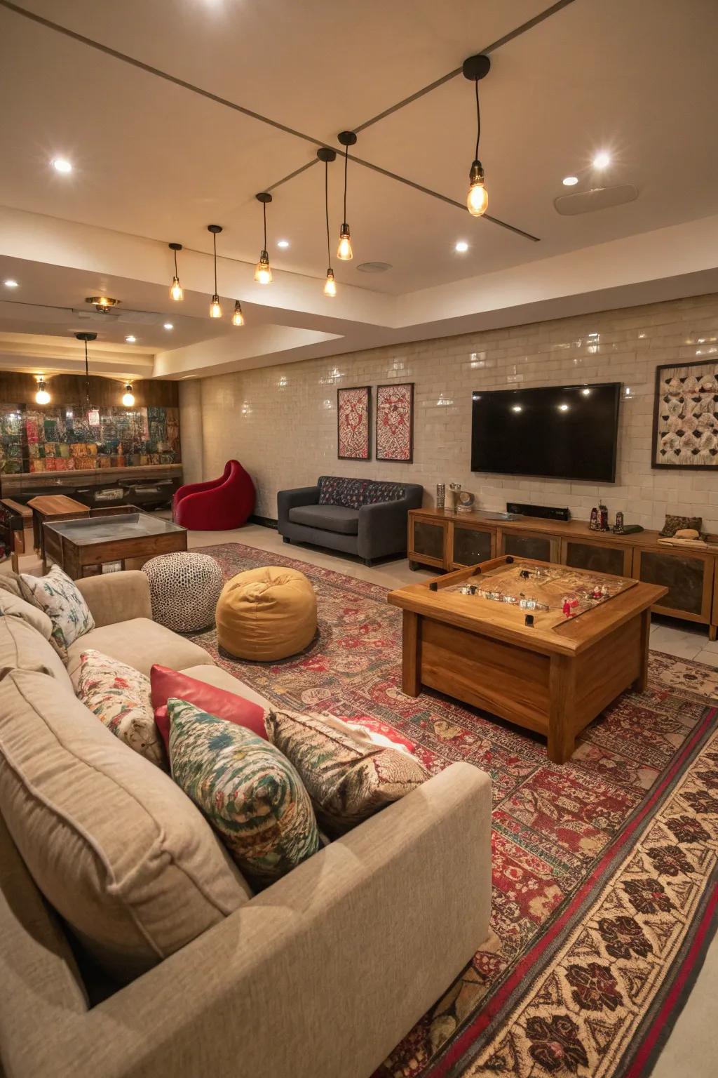 A lounge area provides a cozy spot for relaxation and socializing.