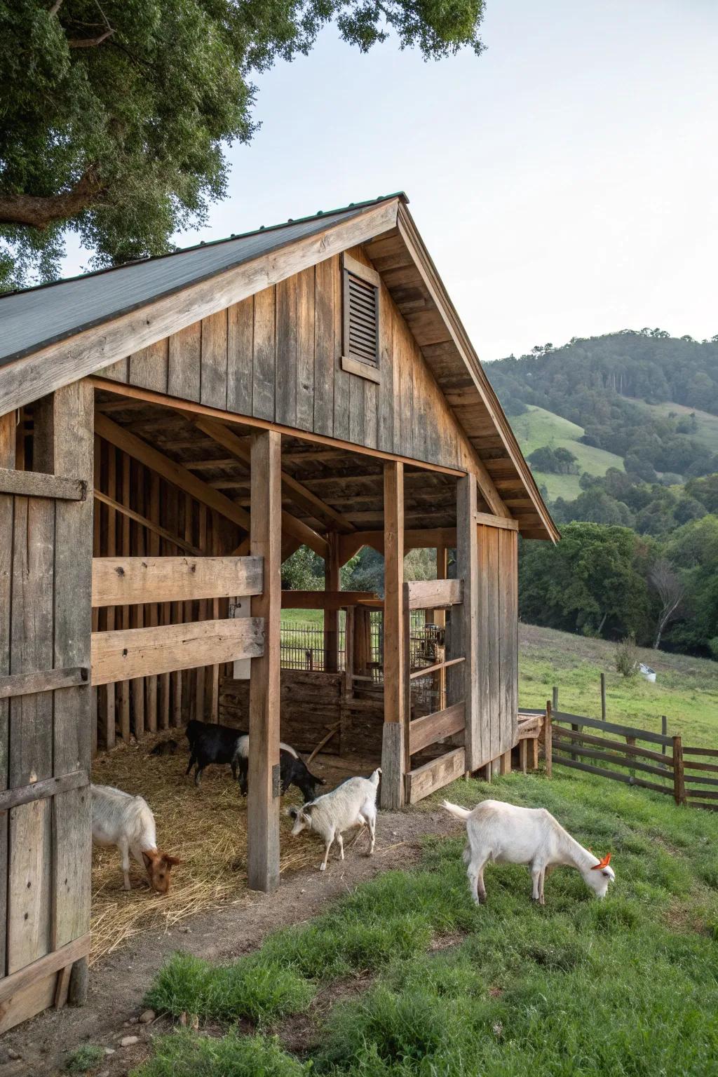 Repurposed resources add charm and sustainability to this barn.