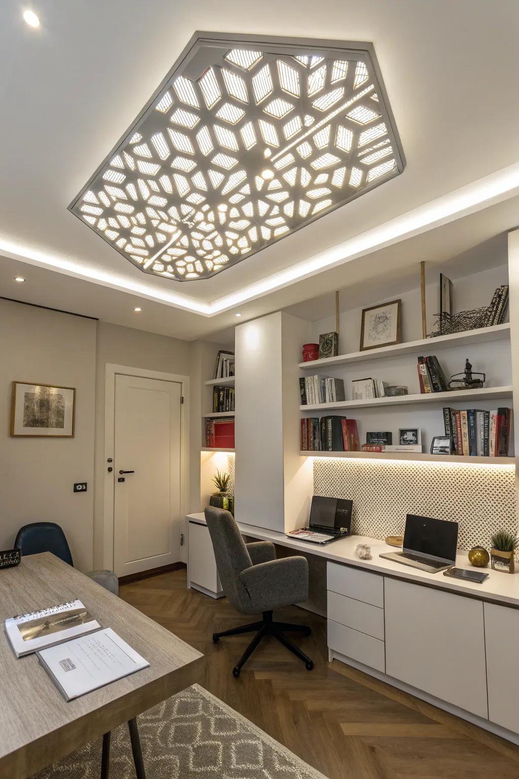 Angled fixtures add structure and visual appeal to your office.