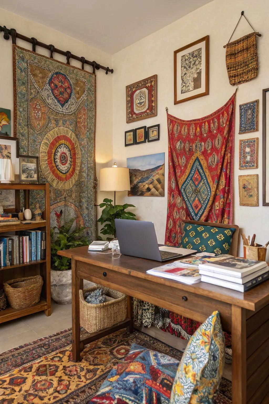 Global decor reflects your travels and personal interests.