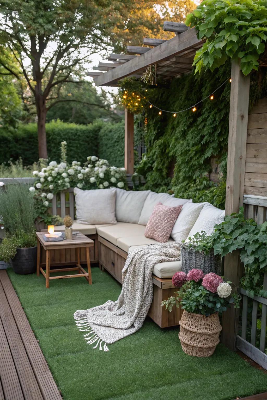 Turfgrass adds a lush, inviting feel to your deck.