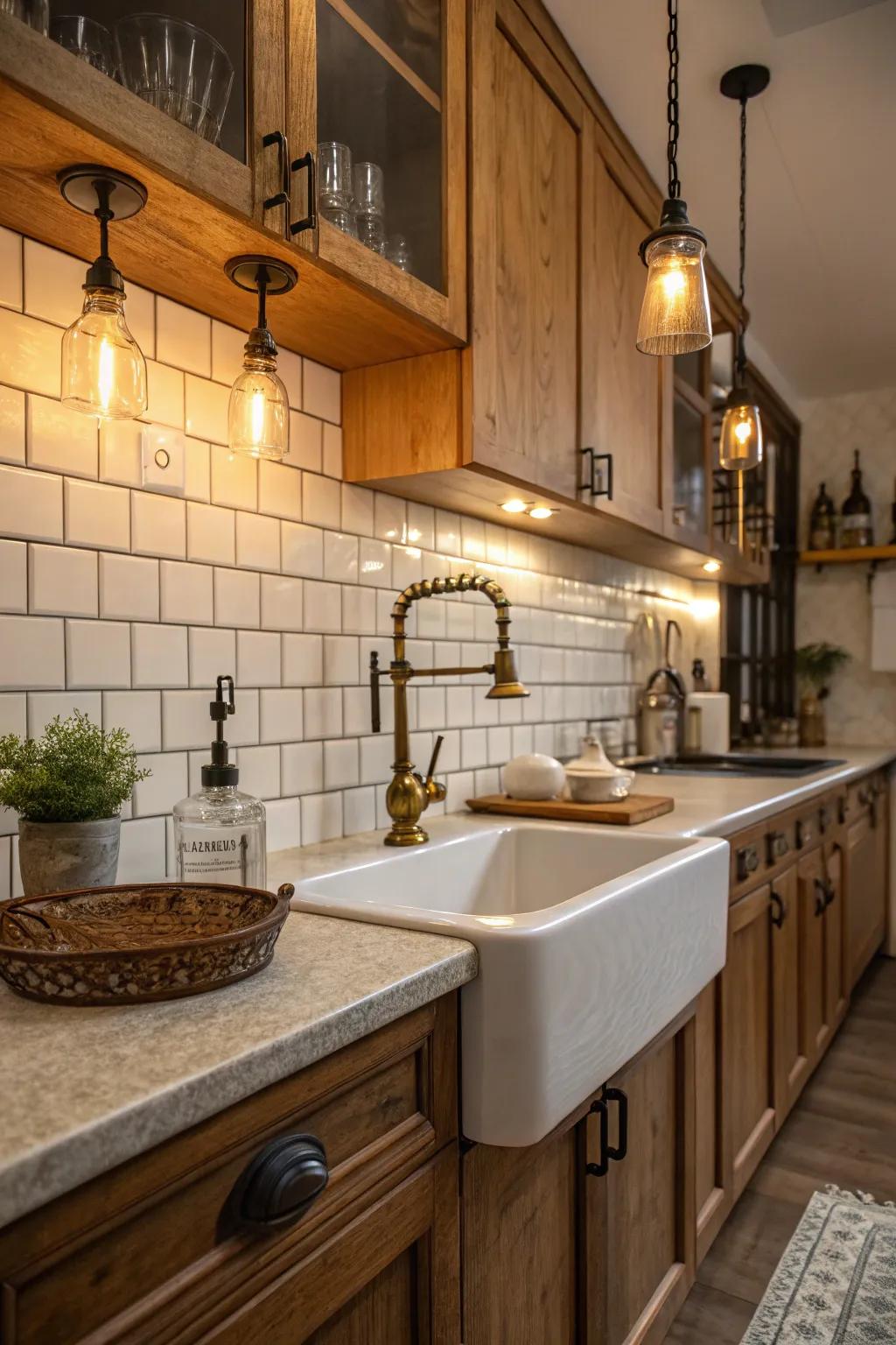 Vintage fixtures bring charm and character to any kitchen.