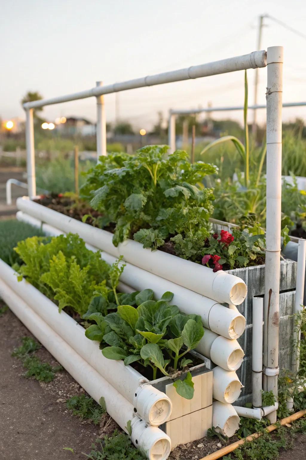 Plastic pipes offer a flexible, lightweight answer for elevated gardens.