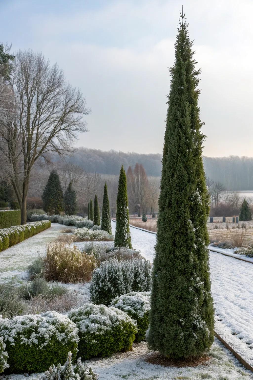 Arborvitae keep your garden vibrant through winter's chill.