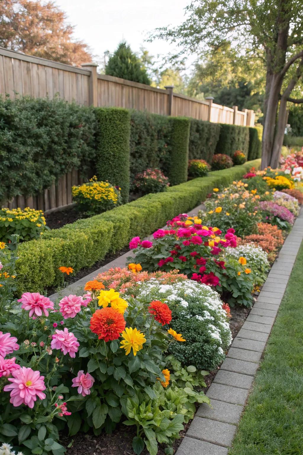 Faux flower beds ensure endless color in your garden.