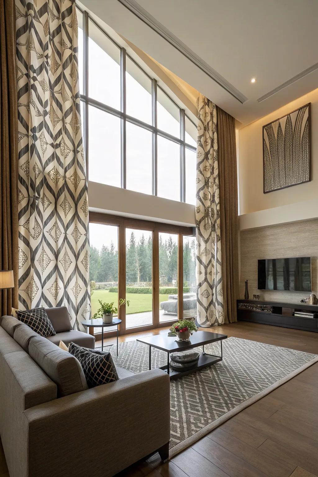 Unbalanced draping adds a creative twist to covering styling.